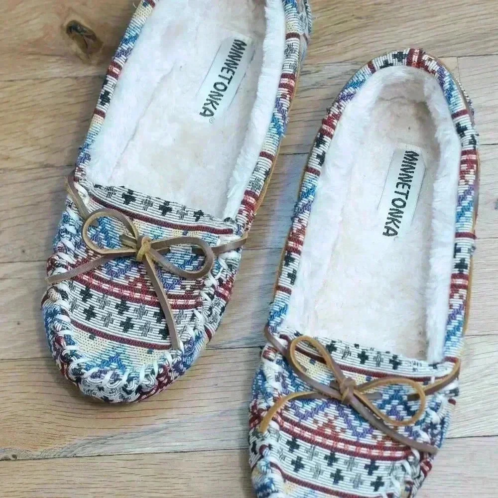 Minnetonka Cally 44252 Women's Size 10M Slippers Moccasin Southwest Aztec - Picture 7 of 7